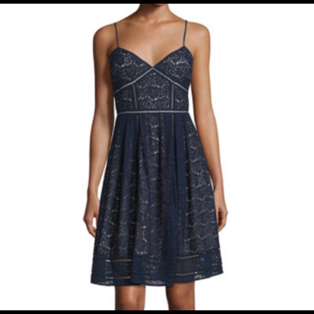 Joke Sand Navy Lace Dress